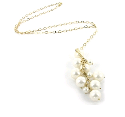 Carolina Bucci Gold necklace with pearl cluster in 18K yellow gold by Astley Clarke