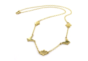 Flora Astor Gold necklace with butterflies and flowers by Astley Clarke