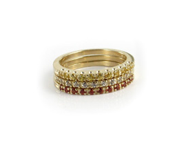 Hudson Collection Yellow multi sapphire stack bands in 14K yellow gold