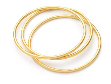 Lisa Stewart Set of three gold vermeil bangles