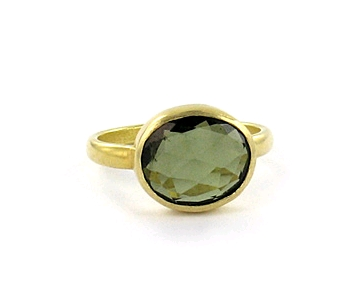 Pippa Small 22K gold ring with green tourmaline