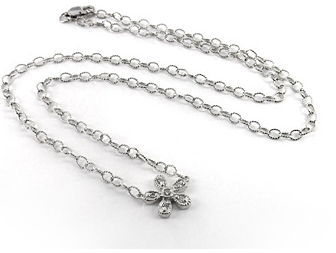 Saffron Lloyd 14K white gold diamond flower necklace