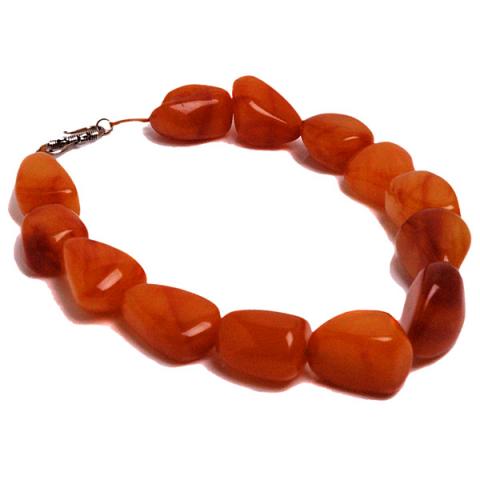 Pebble Amber tumbles necklace