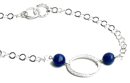 Blue Agate Long Loop Necklace