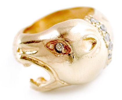 Iosselliani Golden Panther Ring