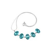 Necklace with Light Blue Swarovski Crystal