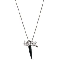 Emporio Armani men's sterling silver three charm necklace