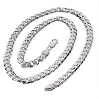 Sterling silver men's curb link necklace
