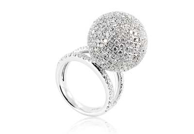 Takara Diamond Moon cocktail ring in 18ct white gold