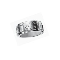 D&G men's  stainless steel logo ring - large