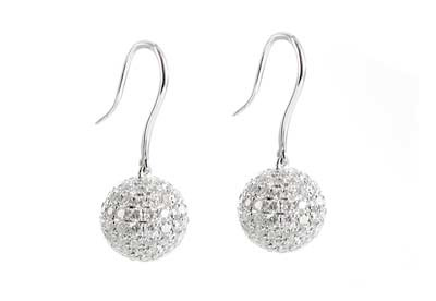Takara Diamond Moon earrings in 18ct white gold